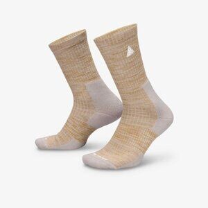 NWT Nike ACG Unisex Everyday Cushioned Crew Socks Size Medium (Beige/Grey)